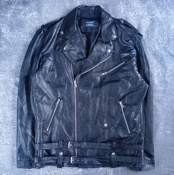 Other - Black Faux Leather Biker Jacket
